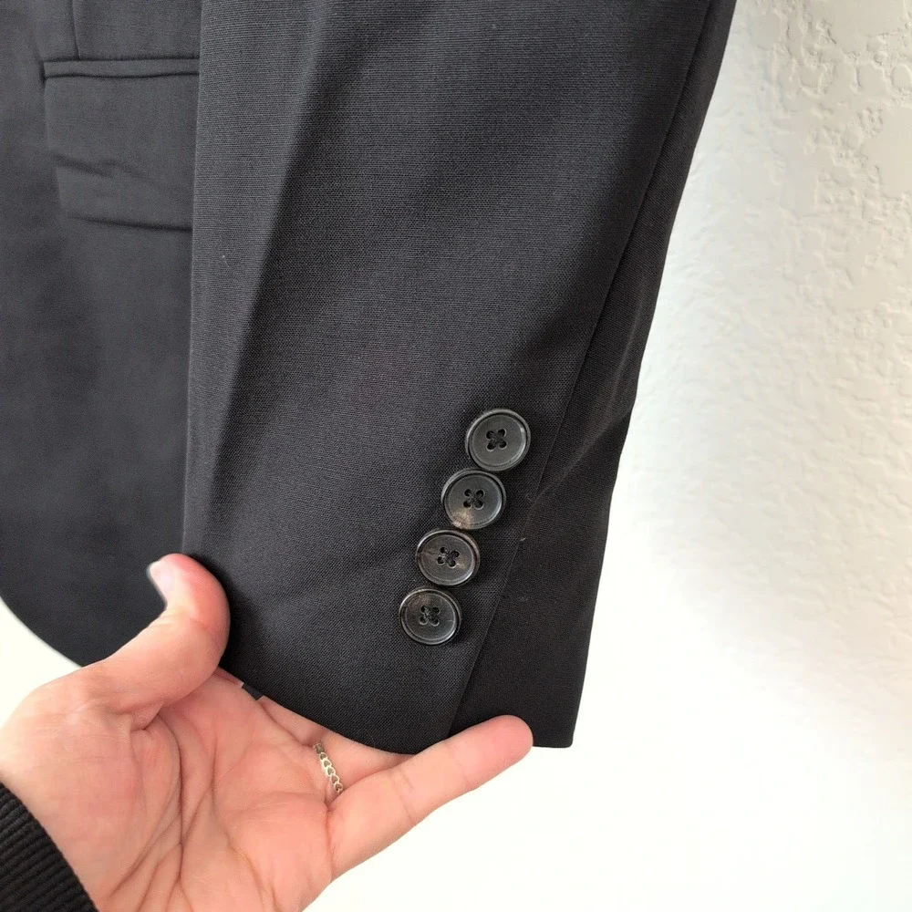 Theory Men Charcoal Wool Blend Suit Jacket‎ Blazer Size 38R Tailored Business